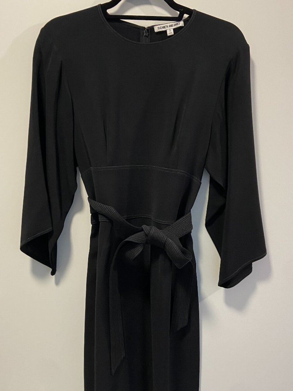 Elizabeth & James Reade Black Belted Kimono Mini Dress Size 2